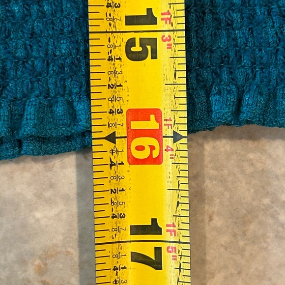 Free People Halter Top Womens M Teal Smocked Textured Boho Festival Tank Beachy - Picture 8 of 11